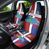 Haiti and Dominican Republic Car Seat Cover Hispaniola with Emblems and Flag Style