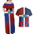 Haiti and Dominican Republic Couples Matching Off Shoulder Maxi Dress and Hawaiian Shirt Hispaniola with Emblems and Flag Style