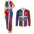 Haiti and Dominican Republic Couples Matching Tank Maxi Dress and Long Sleeve Button Shirt Hispaniola with Emblems and Flag Style