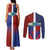 Haiti and Dominican Republic Couples Matching Tank Maxi Dress and Long Sleeve Button Shirt Hispaniola with Emblems and Flag Style