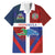 Haiti and Dominican Republic Family Matching Off Shoulder Maxi Dress and Hawaiian Shirt Hispaniola with Emblems and Flag Style