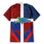 Haiti and Dominican Republic Family Matching Off Shoulder Maxi Dress and Hawaiian Shirt Hispaniola with Emblems and Flag Style