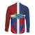 Haiti and Dominican Republic Family Matching Off Shoulder Maxi Dress and Hawaiian Shirt Hispaniola with Emblems and Flag Style
