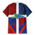 Haiti and Dominican Republic Family Matching Short Sleeve Bodycon Dress and Hawaiian Shirt Hispaniola with Emblems and Flag Style