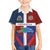 Haiti and Dominican Republic Family Matching Short Sleeve Bodycon Dress and Hawaiian Shirt Hispaniola with Emblems and Flag Style