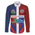 Haiti and Dominican Republic Family Matching Summer Maxi Dress and Hawaiian Shirt Hispaniola with Emblems and Flag Style