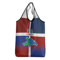 Haiti and Dominican Republic Grocery Bag Hispaniola with Emblems and Flag Style