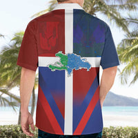 Haiti and Dominican Republic Hawaiian Shirt Hispaniola with Emblems and Flag Style