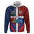Haiti and Dominican Republic Hoodie Hispaniola with Emblems and Flag Style