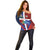 Haiti and Dominican Republic Off Shoulder Sweater Hispaniola with Emblems and Flag Style