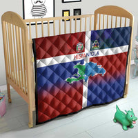 Haiti and Dominican Republic Quilt Hispaniola with Emblems and Flag Style