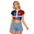 Haiti and Dominican Republic Raglan Cropped T Shirt Hispaniola with Emblems and Flag Style