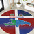 Haiti and Dominican Republic Round Carpet Hispaniola with Emblems and Flag Style