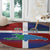 Haiti and Dominican Republic Round Carpet Hispaniola with Emblems and Flag Style