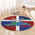 Haiti and Dominican Republic Round Carpet Hispaniola with Emblems and Flag Style