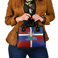 Haiti and Dominican Republic Shoulder Handbag Hispaniola with Emblems and Flag Style