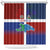 Haiti and Dominican Republic Shower Curtain Hispaniola with Emblems and Flag Style