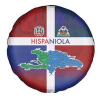 Haiti and Dominican Republic Spare Tire Cover Hispaniola with Emblems and Flag Style