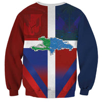 Haiti and Dominican Republic Sweatshirt Hispaniola with Emblems and Flag Style