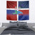 Haiti and Dominican Republic Tapestry Hispaniola with Emblems and Flag Style
