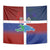 Haiti and Dominican Republic Tapestry Hispaniola with Emblems and Flag Style