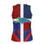 Haiti and Dominican Republic Women Sleeveless Polo Shirt Hispaniola with Emblems and Flag Style