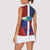 Haiti and Dominican Republic Women Sleeveless Polo Shirt Hispaniola with Emblems and Flag Style