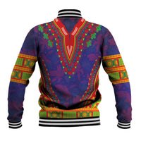 Haiti Choeblack Dashiki Style Baseball Jacket Blue Color