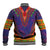 Haiti Choeblack Dashiki Style Baseball Jacket Blue Color