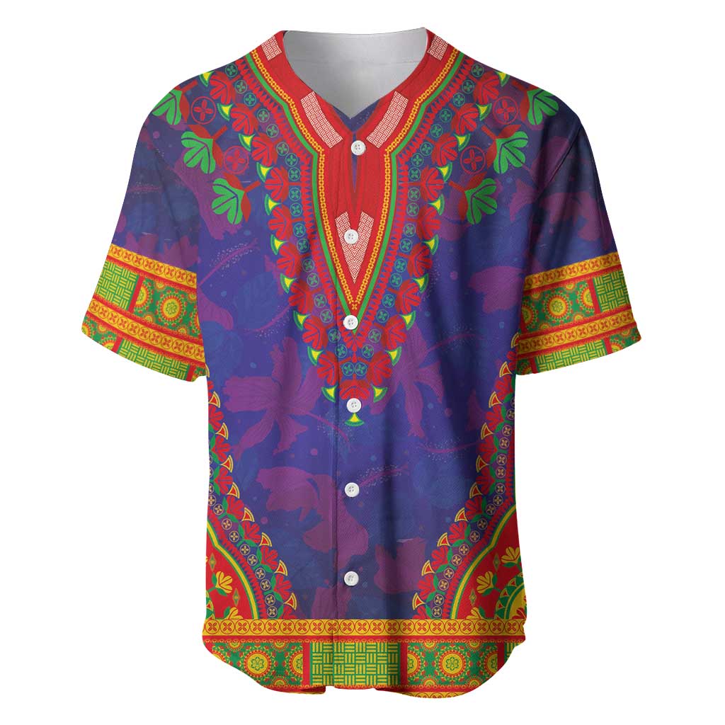 Haiti Choeblack Dashiki Style Baseball Jersey Blue Color
