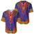 Haiti Choeblack Dashiki Style Baseball Jersey Blue Color