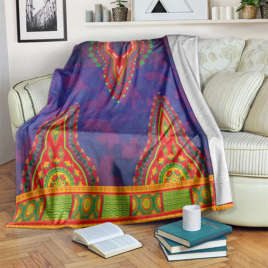 Haiti Choeblack Dashiki Style Blanket Blue Color