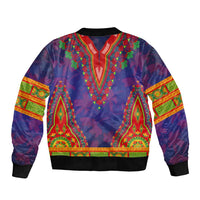 Haiti Choeblack Dashiki Style Bomber Jacket Blue Color