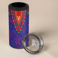Haiti Choeblack Dashiki Style 4 in 1 Can Cooler Tumbler Blue Color