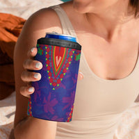 Haiti Choeblack Dashiki Style 4 in 1 Can Cooler Tumbler Blue Color