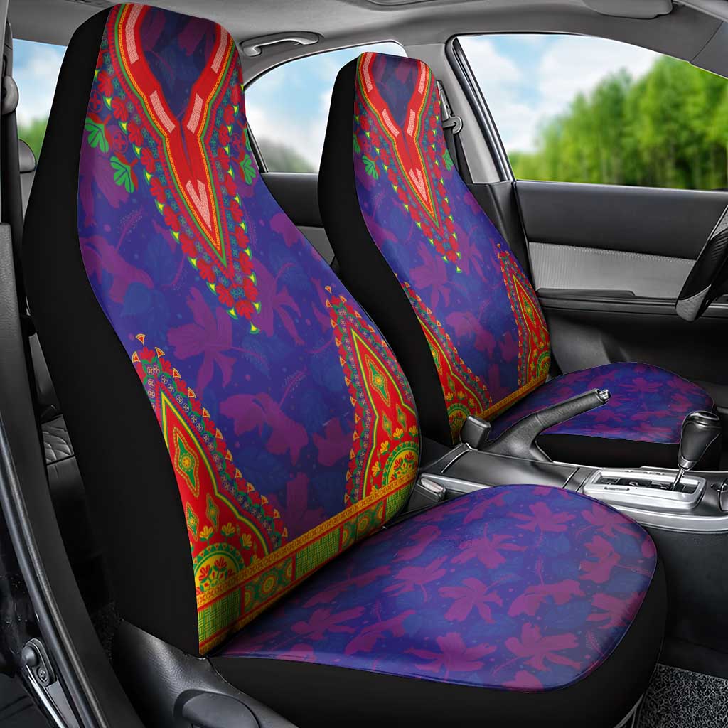 Haiti Choeblack Dashiki Style Car Seat Cover Blue Color