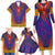 Haiti Choeblack Dashiki Style Family Matching Long Sleeve Bodycon Dress and Hawaiian Shirt Blue Color