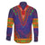 Haiti Choeblack Dashiki Style Family Matching Long Sleeve Bodycon Dress and Hawaiian Shirt Blue Color