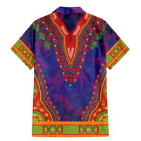 Haiti Choeblack Dashiki Style Family Matching Mermaid Dress and Hawaiian Shirt Blue Color