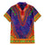 Haiti Choeblack Dashiki Style Family Matching Mermaid Dress and Hawaiian Shirt Blue Color