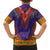 Haiti Choeblack Dashiki Style Family Matching Off The Shoulder Long Sleeve Dress and Hawaiian Shirt Blue Color