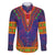 Haiti Choeblack Dashiki Style Family Matching Off The Shoulder Long Sleeve Dress and Hawaiian Shirt Blue Color