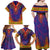 Haiti Choeblack Dashiki Style Family Matching Off Shoulder Maxi Dress and Hawaiian Shirt Blue Color