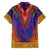 Haiti Choeblack Dashiki Style Family Matching Off Shoulder Maxi Dress and Hawaiian Shirt Blue Color