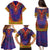 Haiti Choeblack Dashiki Style Family Matching Puletasi and Hawaiian Shirt Blue Color