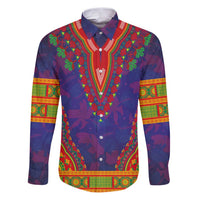 Haiti Choeblack Dashiki Style Family Matching Puletasi and Hawaiian Shirt Blue Color