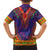 Haiti Choeblack Dashiki Style Family Matching Short Sleeve Bodycon Dress and Hawaiian Shirt Blue Color
