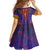 Haiti Choeblack Dashiki Style Family Matching Summer Maxi Dress and Hawaiian Shirt Blue Color