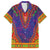 Haiti Choeblack Dashiki Style Family Matching Summer Maxi Dress and Hawaiian Shirt Blue Color