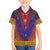 Haiti Choeblack Dashiki Style Family Matching Summer Maxi Dress and Hawaiian Shirt Blue Color